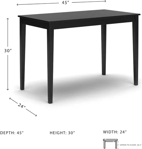 Vista 3 de Signature Design by Ashley Kimonte - Mesa rectangular de comedor, color negro