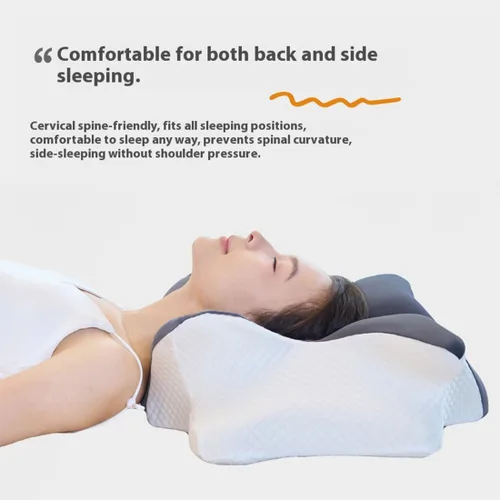 Vista 2 de Almohada de alivio de alta calidad, almohada ergonómica 2 en 1 con funda, almohadas ergonómicas de espuma viscoelástica para alivio del cuello
