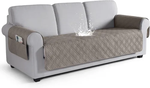 Vista 46 de VANSOFY Funda para Sofá, Fundas de Sofá Impermeables Lavables Forro Protector de Muebles Fundas de Asiento de Sofá Antideslizantes para Perros, Negro