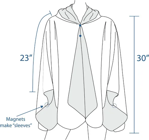 Vista 3 de RainCaper Capa de lluvia para mujer, poncho impermeable con capucha, reversible, arte fino