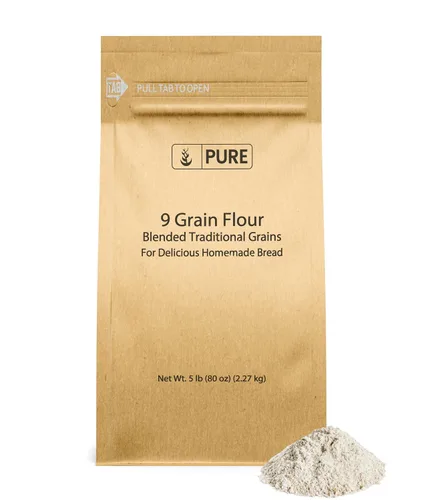 Vista 4 de Pure Original Ingredients Harina de 9 granos (3 libras), pan, masa, almacenable, transportable, sin aditivos ni rellenos