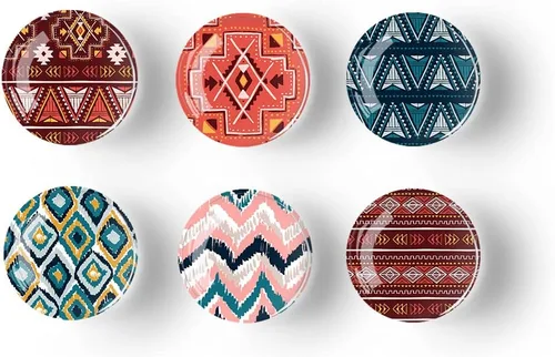 Vista 2 de 12 piezas de imanes de nevera de vidrio con fuerte magnetismo, adhesivo para nevera, decoración de nevera de cristal de estilo bohemio