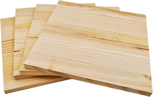 Vista 22 de 6 piezas de bloques cuadrados de madera sin terminar para manualidades, tablas de madera de pino en blanco de 15x15x1 centímetros, para tallado