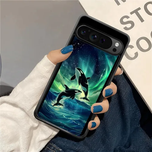 Vista 517 de Compatible con Google Pixel 4A 5G Mobile Case Creative Acrylic Panel trasero Silicona Protección Grip especialmente diseñado para Google Pixel 4A 5G