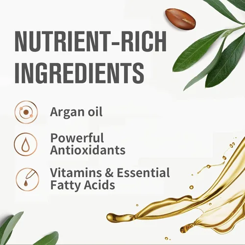 Vista 2 de NUSPA NUSPA Crema hidratante de aceite de argán, restaura y fortalece el acondicionador sin enjuague para el tratamiento del cabello rizado
