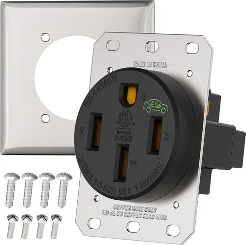 Vista 11 de RVGUARD Caja de toma de corriente de 30 amperios, 125 voltios, cerrada, resistente a la intemperie, NEMA TT-30R, panel de receptáculo eléctrico al