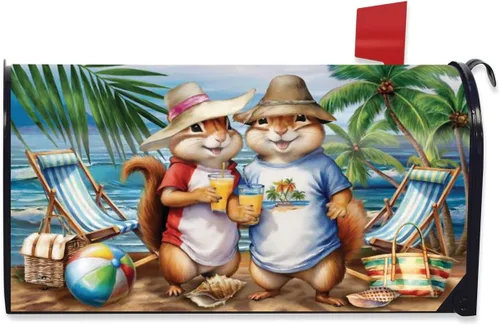 Vista 6 de Briarwood Lane Summer Gnomes Humor - Cubierta magnética para buzón de playa, estándar