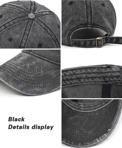 Vista 4 de Juega bien con otros sombreros de béisbol bordados al revés Gorra de béisbol de piña ajustable bordado de mezclilla