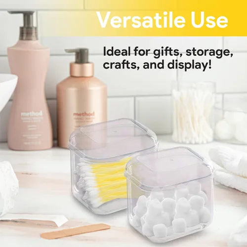 Vista 5 de Hammont Caja de acrílico – Cajas de regalo de fiesta – Cubo transparente con bordes redondeados para regalos, bodas, golosinas, dulces y accesorios