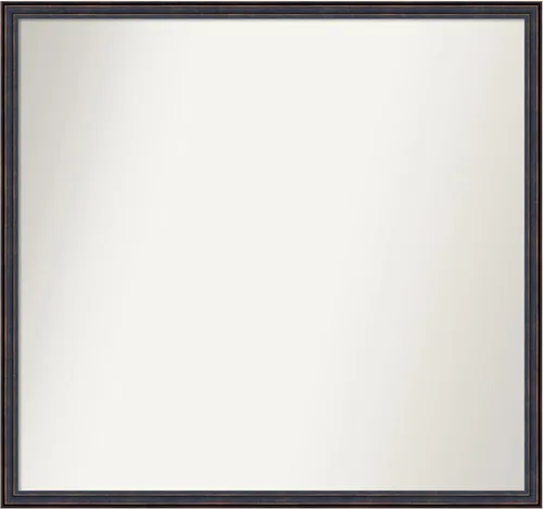 Vista 71 de Amanti Art Espejo de baño de bronce para sobre el fregadero, 25 x 26 pulgadas, espejo rectangular de bronce oscuro, marco de madera tradicional