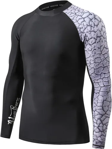 Vista 26 de HUGE SPORTS Camiseta de protección contra erupciones de manga larga para hombre UPF 50+ con protección UV, de secado rápido, con costuras