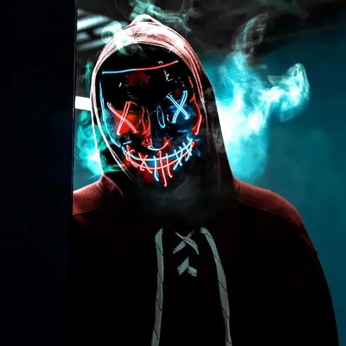Vista 3 de YEHUARIS Halloween Purge Mask,2 Color LED Light up Mask for Adult Men Women Kids,Scary Glow Mask with 4 Lighting Mods