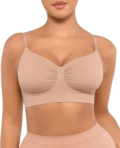 Vista 18 de FeelinGirl Bralettes para mujer con soporte, sujetadores cómodos sin aros, sin costuras, para uso diario