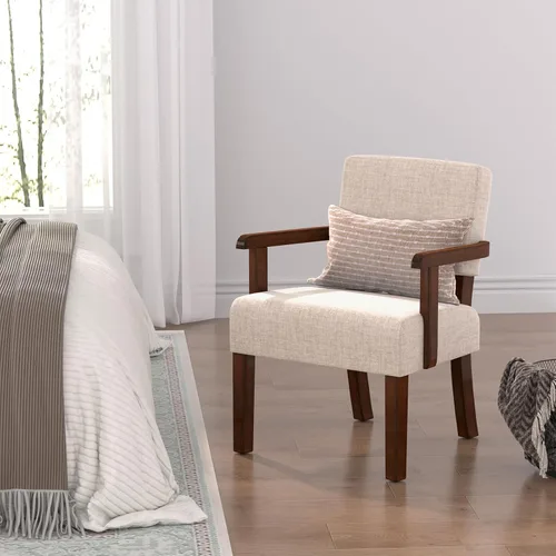 Vista 5 de FAGAGA Silla decorativa, sillas de sala de estar de gran tamaño con asiento suave y reposabrazos para salas de estar y comedor