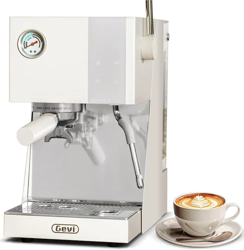 Vista 10 de Gevi - Máquina de café expreso de 20 barras con portafiltro de 2.283 in 3-Blanco