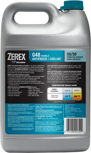 Vista 3 de Valvoline Zerex G48 - Anticongelante/refrigerante listo para usar 50/50 sin silicato/fosfato de bajo contenido, 1 GA, caja de 6