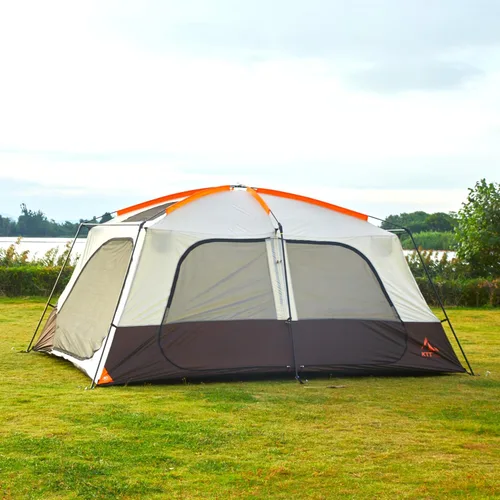 Vista 16 de KTT Extra Large Tent 6-12-14 Person,Family Cabin Tents,2 Rooms,3 Doors and 3 Windows with Mesh,Straight Wall,Waterproof,Double Layer,Big Tent for