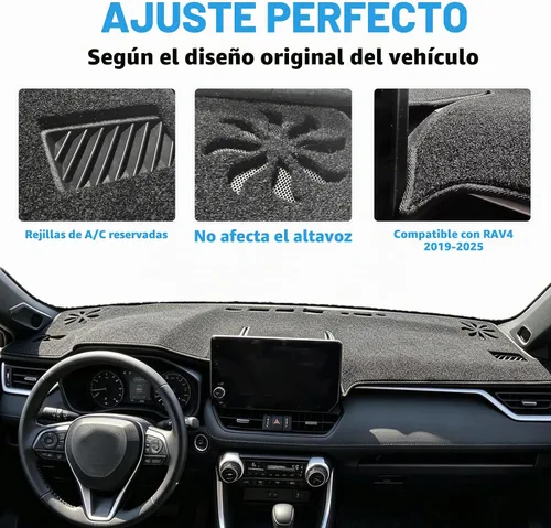 Vista 3 de Cubierta de salpicadero para Toyota RAV4 2025 2024 2023 2022 2021 2020 2019 cubierta de salpicadero protector almohadilla para accesorios Toyota