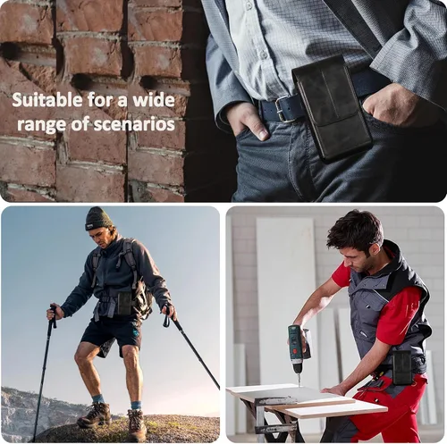 Vista 6 de Funda de cuero para teléfono con tarjetero y soporte para tarjetas, compatible con iPhone 15, 15 Pro, 14, 14 Pro, 13, 13 Pro, 12, 12 Pro, 11, 11