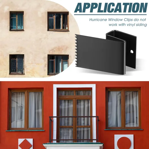 Vista 4 de Dunzy Clips para ventana de huracán, para madera contrachapada de 1/2 pulgada de grosor, acero al carbono, para protección de ventanas de madera