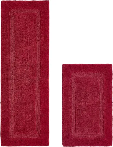 Vista 435 de Better Trends - Juego de 2 alfombras de baño 100% algodón, extra suaves, con borlas, de 17" x 24", alfombra de baño superabsorbente y reversible