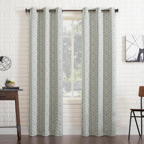 Vista 12 de Sun Zero Kenwood - Cortina con ojales, diseño de chevron
