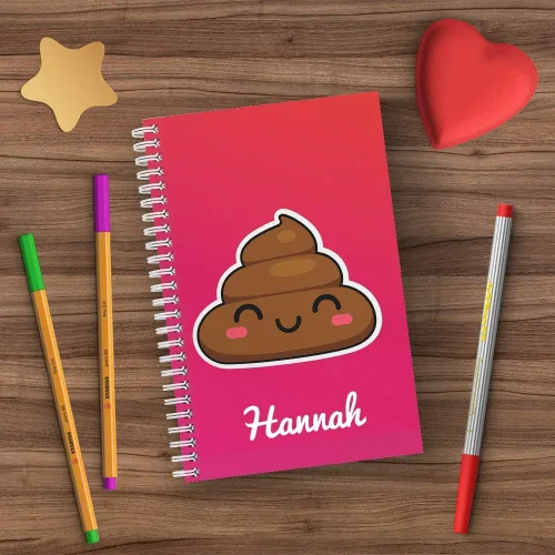 Vista 5 de Pretty Poo Cuaderno personalizado para niños, tapa blanda laminada, 120 páginas del papel seleccionado, coloque espiral plana de alambre.
