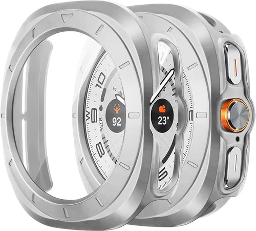 Vista 16 de Amizee Paquete de 2 fundas protectoras de pantalla compatibles con Samsung Galaxy Watch Ultra (2025/2024) de 1.772 pulgadas, con protector de negro