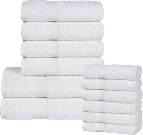 Vista 19 de Superior Juego de toallas surtidas de algodón de 18 piezas, incluye 8 toallas faciales, 6 manos y 4 toallas de baño, artículos esenciales