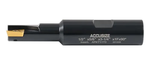 Vista 5 de Accusize Industrial Tools Molino de extremo indexable de hombro cuadrado de 90 grados de 1/2 '' con insertos de carburo Apkt11T3, 0056-0913