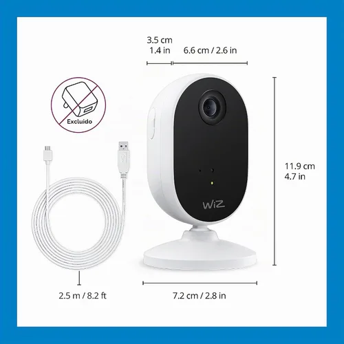 Vista 2 de Kit de inicio de monitoreo del hogar WiZ incluye cámara de seguridad interior, video HD 1080p con detección de movimiento y audio bidireccional