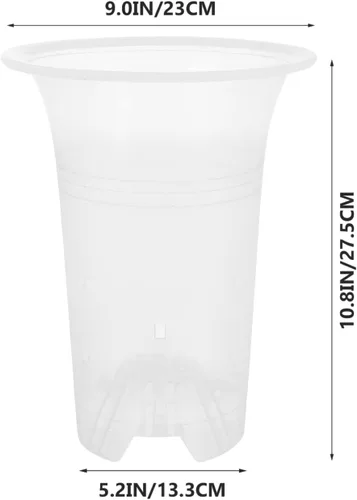 Vista 6 de DOITOOL 5 macetas de plástico transparente para orquídeas, macetas con agujeros, transpirables, altas, para interiores y exteriores, plantas