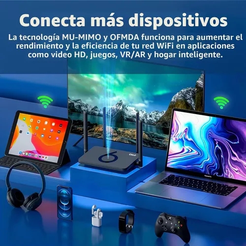 Vista 4 de DBIT AX1500 WiFi 6 Router de Internet inalámbrico de doble banda, velocidad inalámbrica de hasta 1.5 Gbps con 4* puertos Gigabit Ethernet