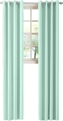 Vista 48 de LA PALMA Cortinas opacas con aislamiento térmico y ojales, para sala de estar, dormitorio, paquete de 2 paneles