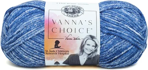 Vista 9 de Lion Brand Yarn (1 madeja) Hilo Vanna's Choice, mármol gris