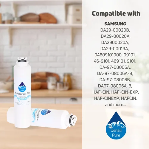 Vista 8 de Paquete de 4 filtros de agua de repuesto para refrigerador Samsung RF263TEAESR, compatible con Samsung DA29-00020B, DA29-00020A, cartucho de filtro