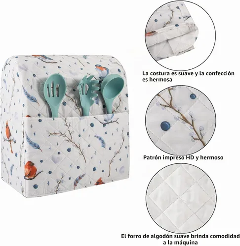 Vista 3 de Funda para batidora de cocina Kitchen Aid compatible con batidoras de 6 a 8 cuartos de galón Kitchen Aid/Hamilton de pie/cabeza inclinable