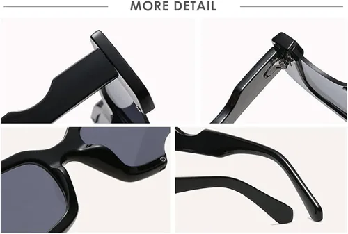Vista 4 de Gafas de sol rectangulares pequeñas irregulares para mujer gafas de sol punk vintage protección UV