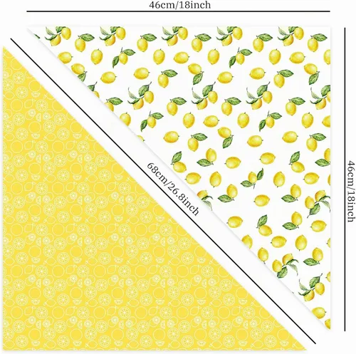 Vista 2 de Whaline Bandana amarilla de limón para perro, bufanda triangular reversible para perro, bufanda ajustable y lavable para mascotas, pañuelo