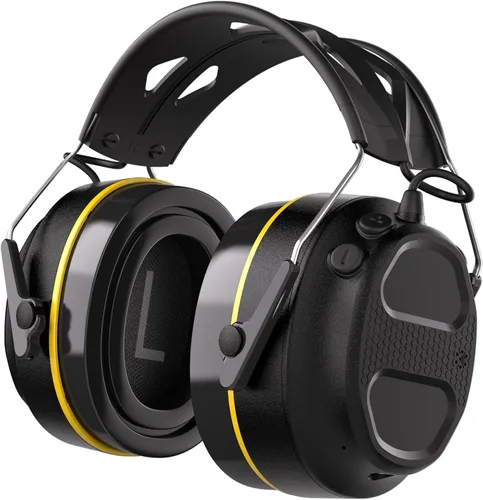 Vista 9 de Gel Ear Pad Bluetooth Hearing Protection Headphones, 30dB SNR, 120H Playtime, Safety Earmuffs for Mowing, Landscaping
