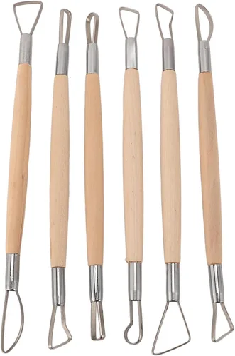 Vista 6 de Ymiko 6Pcs Double Ended Clay Modeling Tools for Pottery Sculpting and Craft Shaping, Loop & Rake Design Artisan Kit for DIY Ceramics Projects