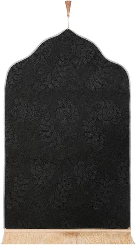 Vista 8 de Alfombra de oración musulmana, alfombra de oración islámica, turca, alfombra gruesa y suave de franela Janamaz Sajada, Ramadán o Eid, color blanco, L