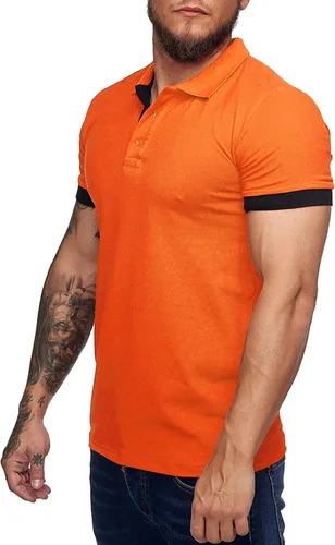 Vista 3 de Polo de manga corta para hombre, estilo casual, ajustado, diseño básico, corte clásico, camisas de algodón