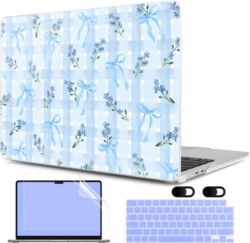 Vista 25 de MEEgoodo Funda para MacBook Air de 13 pulgadas 2021 2020 2019 2018 lanzada A2337 M1 A2179 A1932 con Touch ID, carcasa rígida de plástico y cubierta