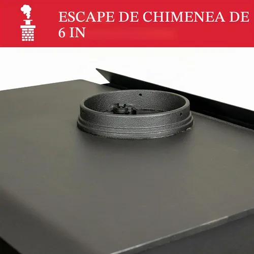 Vista 7 de Estufa de leña con pedestal ventilado independiente de Ashley Hearth, para interiores, con cajón de cenizas, acero, para 2,000 pies cuadrados
