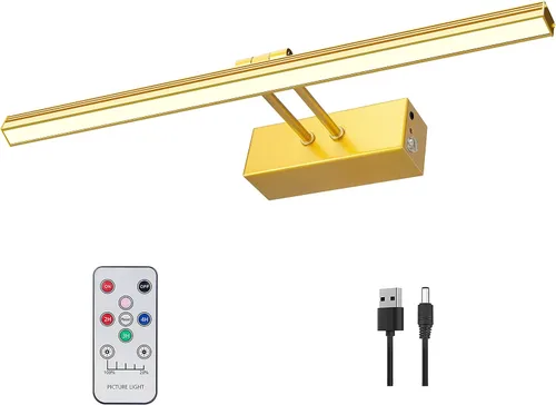 Vista 13 de FUNCHDAY Luz para Cuadros, Luces de Arte a Batería para Pared, Luz Inalámbrica con Control Remoto para Pinturas con Temporizador y Regulable