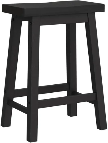 Vista 5 de PJ Wood Classic Modern - Asiento de sillín sin espalda de madera maciza, taburete de mostrador de 24 pulgadas de alto, fácil de montar