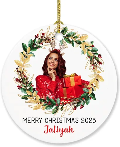 Vista 11 de Foto personalizada, adorno de matrimonio de nuestra primera Navidad 2023, regalo para novio, novia, señor y señora, foto y calendario, adorno
