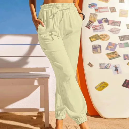 Vista 2 de Pantalones casuales de negocios para mujer ropa de calle cómodos cintura baja cintura alta pantalones de yoga para mujer