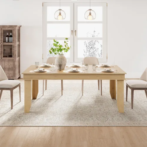 Vista 25 de GarveeHome Farmhouse - Mesa de comedor para 4-6 personas, mesas de cocina de 63 pulgadas de largo